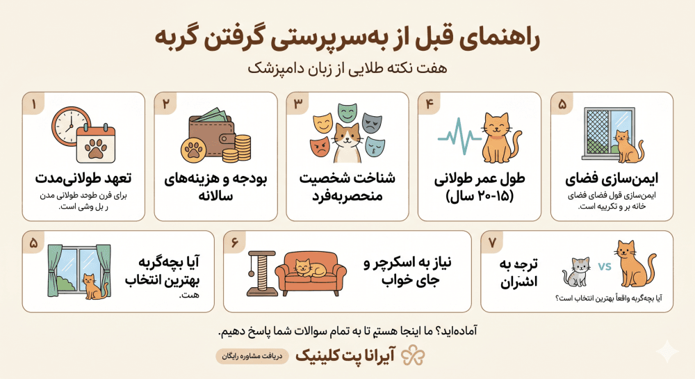 مقاله دامپزشکی که باید قبل از گربه داشتن داشته باشید